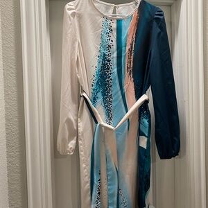 Elegant Multicolor Long Sleeve Dress